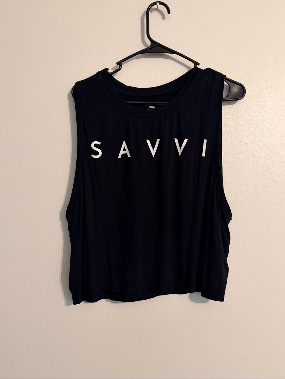 SAVVI Black Muscle Tee — Sleek Logo Tank